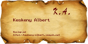 Keskeny Albert névjegykártya
